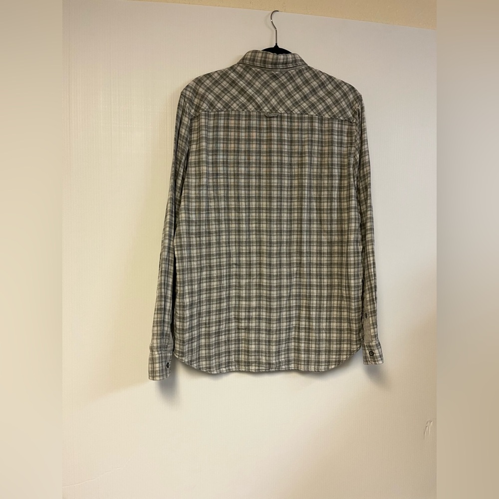 AG Adriano Goldschmied Men’s Medium Grey Gingham Plaid Button Down Shirt – EUC‎ - Picture 3 of 7